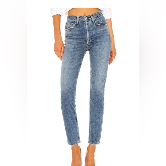 AGOLDE Riley High Rise Straight Crop in Frequency